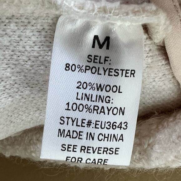 Elodie Wool Blend Teddy Jacket Medium Womens Sherpa Shawl Collar Button Winter - Picture 9 of 9